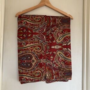Vintage Ralph Lauren King Pillow Shams Paisley Print Red Multicolor